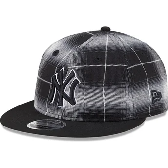 Cap plokščia black snapback 9FIFTY Retro Crown Plaid New York Yankees MLB New Era