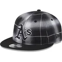 gorra-plana-negra-snapback-9fifty-retro-crown-plaid-de-oakland-athletics-mlb-de-new-era