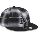 gorra-plana-negra-snapback-9fifty-retro-crown-plaid-de-oakland-athletics-mlb-de-new-era