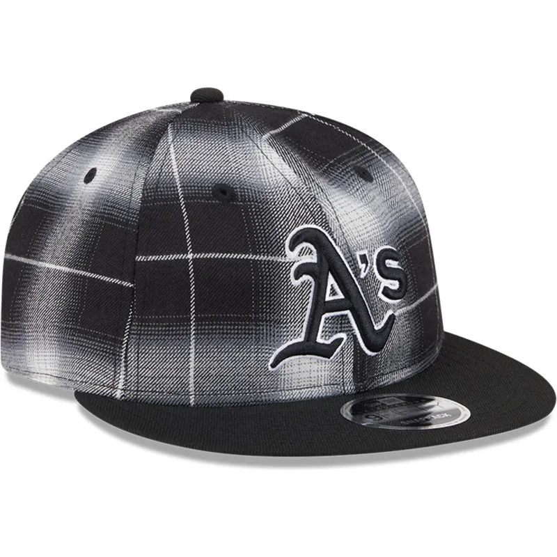 kepure-plokscia-juoda-snapback-9fifty-retro-crown-plaid-oakland-athletics-mlb-new-era