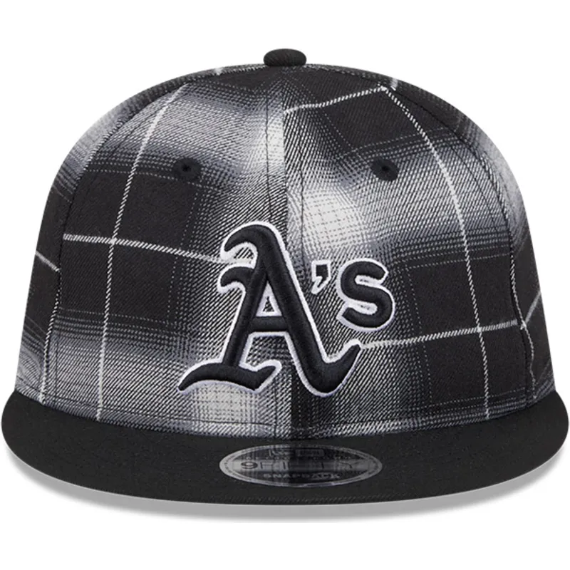 kepure-plokscia-juoda-snapback-9fifty-retro-crown-plaid-oakland-athletics-mlb-new-era