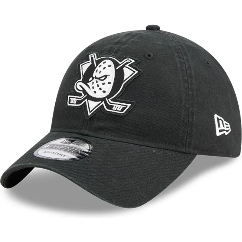 kepure-islenkta-juoda-reguliuojamas-9twenty-stamp-anaheim-ducks-nhl-new-era