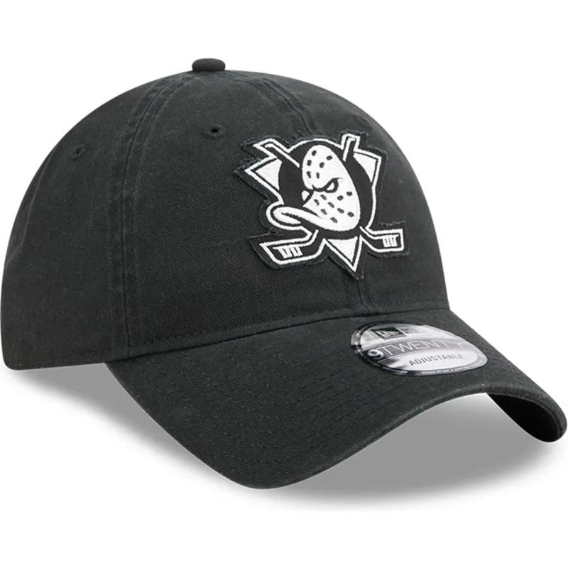 kepure-islenkta-juoda-reguliuojamas-9twenty-stamp-anaheim-ducks-nhl-new-era