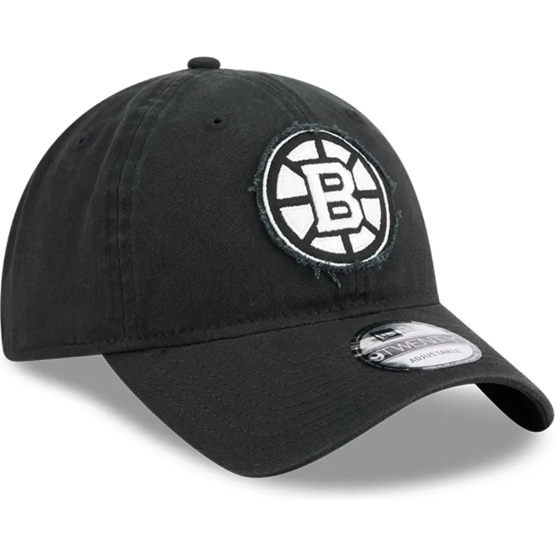 kepure-islenkta-juoda-reguliuojama-juostele-9twenty-stamp-boston-bruins-nhl-new-era
