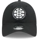 czarna-zakrzywiona-regulowana-czapka-9twenty-stamp-boston-bruins-nhl-od-new-era