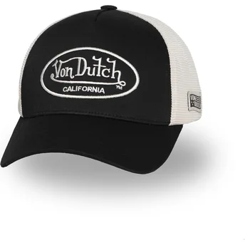 Czapka trucker czarna i beżowa regulowana LOF B30 Von Dutch