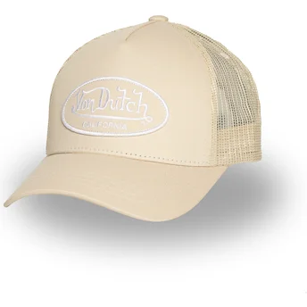 Czapka trucker beżowa regulowana LOF B35 od Von Dutch