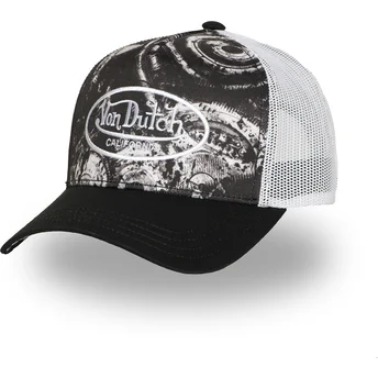 Czarna i biała czapka trucker SUBL06 marki Von Dutch