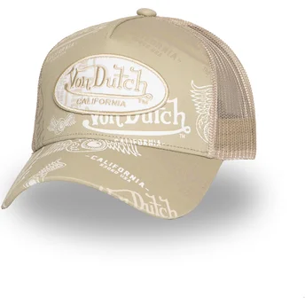 Beżowa czapka trucker CAFE05 od Von Dutch