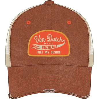 Czapka trucker brązowo-beżowa MAC11 od Von Dutch
