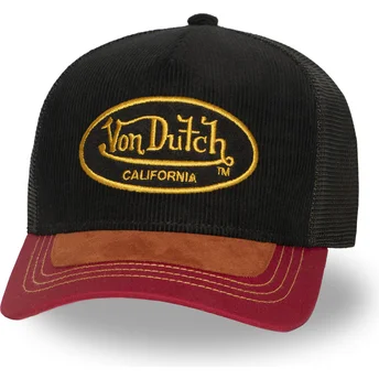 Czarna i czerwona czapka trucker SHIELD03 od Von Dutch