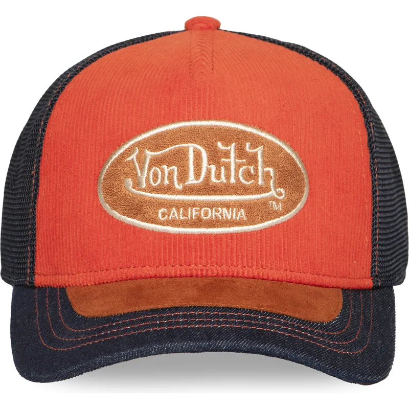 czapka-trucker-pomaranczowa-i-niebieska-shield04-von-dutch
