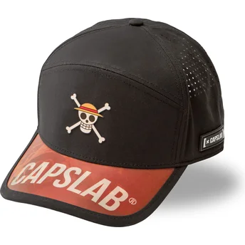 Kepurė išlenkta juoda reguliuojamas OP6 PIR Šiaudinės skrybėlės piratai One Piece Capslab