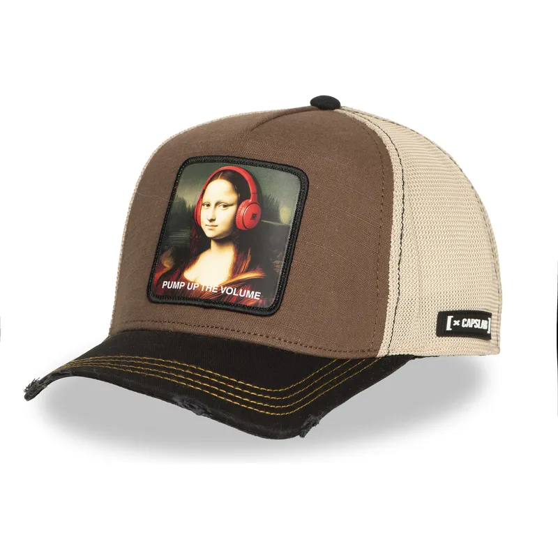 czapka-trucker-brazowo-czarna-mona-lisa-pump-up-the-volume-fam-mon-famous-od-capslab