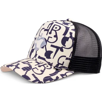 Czapka trucker beżowo-czarna Simple Aztek HFT od Djinns