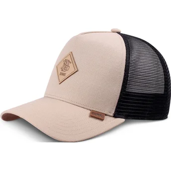 Czapka trucker beżowo-czarna Plainlace HFT od Djinns