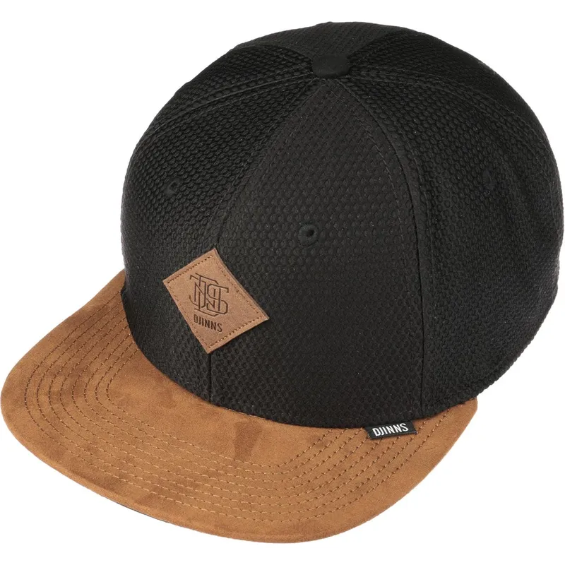 kepure-plokscia-juoda-snapback-honey-knit-djinns