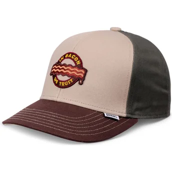 Czapka z daszkiem wielokolorowa snapback dla chłopca Food Bacon Basic od Djinns