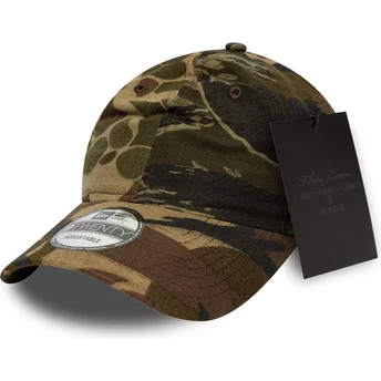 New Era Curved Brim 9TWENTY Brushed Cotton Three Looms Woodland Camouflage Adjustable Cap