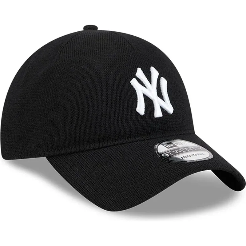 czarna-regulowana-czapka-z-zakrzywionym-daszkiem-9twenty-merino-wool-yarn-new-york-yankees-mlb-new-era