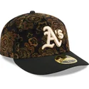 kepure-islenkta-juoda-priglundanti-59fifty-low-profile-floral-cord-three-looms-printed-corduroy-oakland-athletics-mlb-new-era