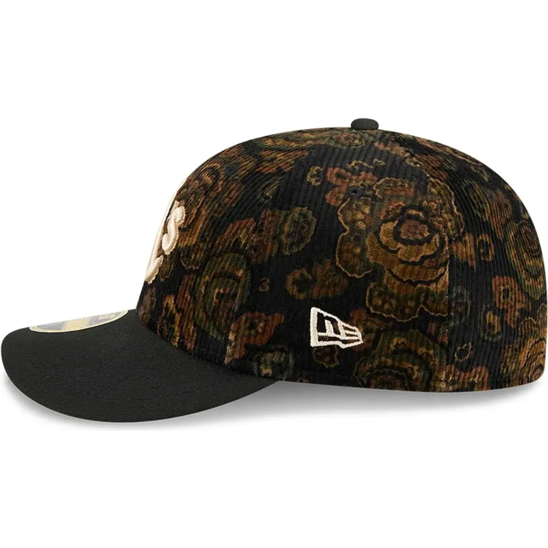cap-islenkta-black-ajustada-59fifty-low-profile-floral-cord-three-looms-printed-corduroy-oakland-athletics-mlb-new-era cap-islenkta-black-ajustada-59fifty-low-profile-floral-cord-three-looms-printed-corduroy-oakland-athletics-mlb-new-era