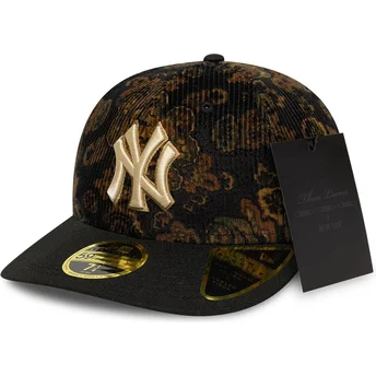 Czarna zakrzywiona czapka 59FIFTY Low Profile Floral Cord Three Looms Printed Corduroy New York Yankees MLB od New Era