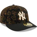 czarna-zakrzywiona-czapka-59fifty-low-profile-floral-cord-three-looms-printed-corduroy-new-york-yankees-mlb-od-new-era
