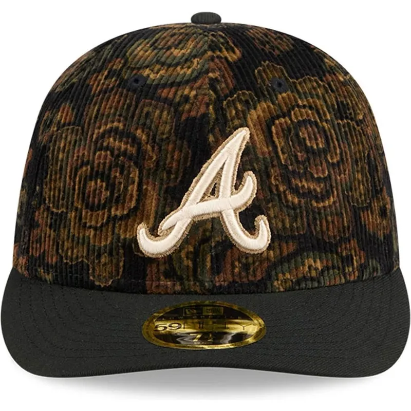 cap-islenkta-black-ajustada-59fifty-low-profile-floral-cord-three-looms-printed-corduroy-atlanta-braves-mlb-new-era