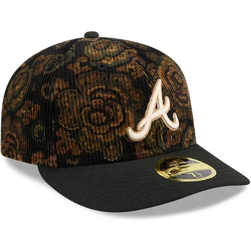 cap-islenkta-black-ajustada-59fifty-low-profile-floral-cord-three-looms-printed-corduroy-atlanta-braves-mlb-new-era