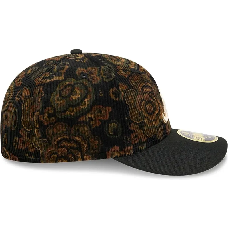 czarna-dopasowana-czapka-z-zakrzywionym-daszkiem-59fifty-low-profile-floral-cord-three-looms-printed-corduroy-atlanta-braves-mlb
