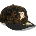 kepure-islenkta-juoda-priglundanti-59fifty-low-profile-floral-cord-three-looms-printed-corduroy-detroit-tigers-mlb-new-era