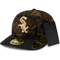 kepure-islenkta-juoda-priglundantis-59fifty-low-profile-floral-cord-three-looms-printed-corduroy-chicago-white-sox-mlb-new-era