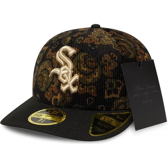 Czarna zakrzywiona czapka 59FIFTY Low Profile Floral Cord Three Looms Printed Corduroy Chicago White Sox MLB od New Era
