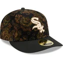 kepure-islenkta-juoda-priglundantis-59fifty-low-profile-floral-cord-three-looms-printed-corduroy-chicago-white-sox-mlb-new-era
