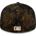 czarna-zakrzywiona-czapka-dopasowana-59fifty-low-profile-floral-cord-three-looms-printed-corduroy-san-diego-padres-mlb-od-new-er