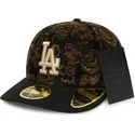kepure-islenkta-juoda-priglundantis-59fifty-low-profile-floral-cord-three-looms-printed-corduroy-los-angeles-dodgers-mlb-new-era