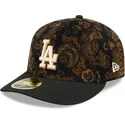 kepure-islenkta-juoda-priglundantis-59fifty-low-profile-floral-cord-three-looms-printed-corduroy-los-angeles-dodgers-mlb-new-era