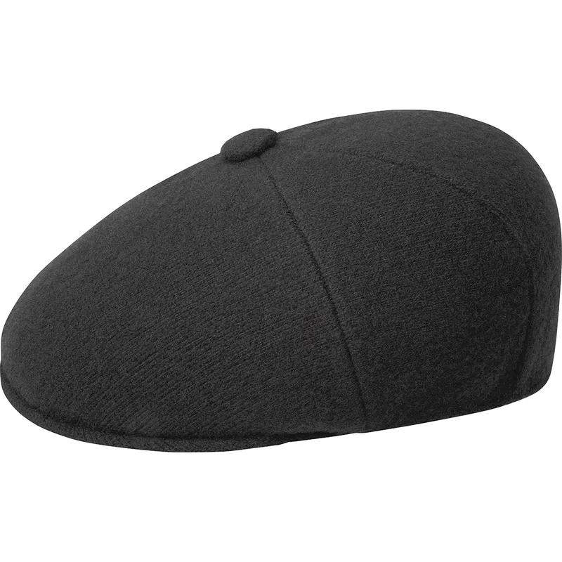 kangol-wool-panel-575-black-flat-cap