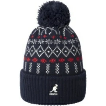 Kepurė su bumbulu tamsiai mėlyna Holiday Dk Blue Kangol