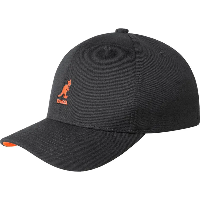 kepure-islenkta-juoda-priglundantis-wool-flexfit-baseball-beluga-black-kangol