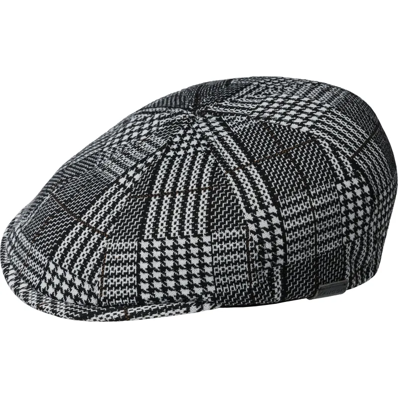beret-black-boina-negra-pattern-flexfit-black-plaid-kangol