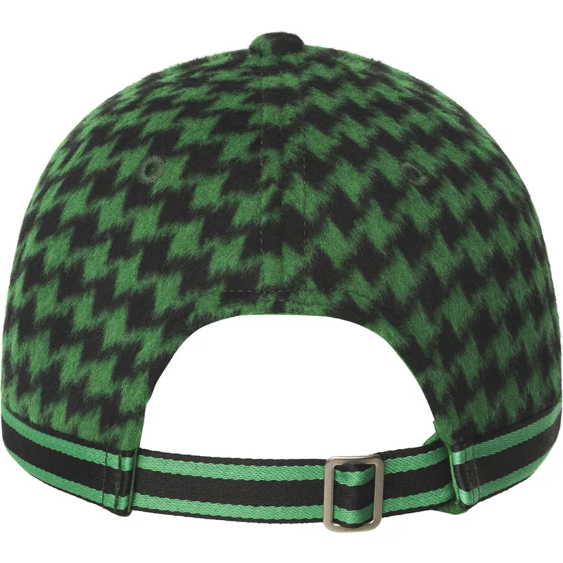 kepure-islenkta-zalia-reguliuojama-juostele-block-zig-baseball-green-kangol