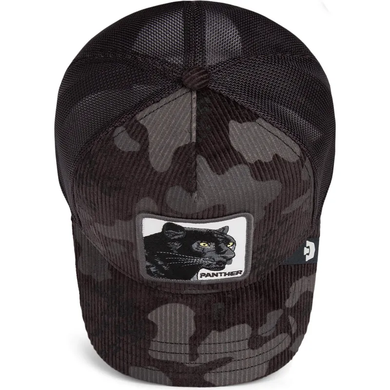 kepure-islenkta-vilkikas-juoda-snapback-pantera-panther-corduroy-camo-the-farm-the-farm-de-goorin-bros