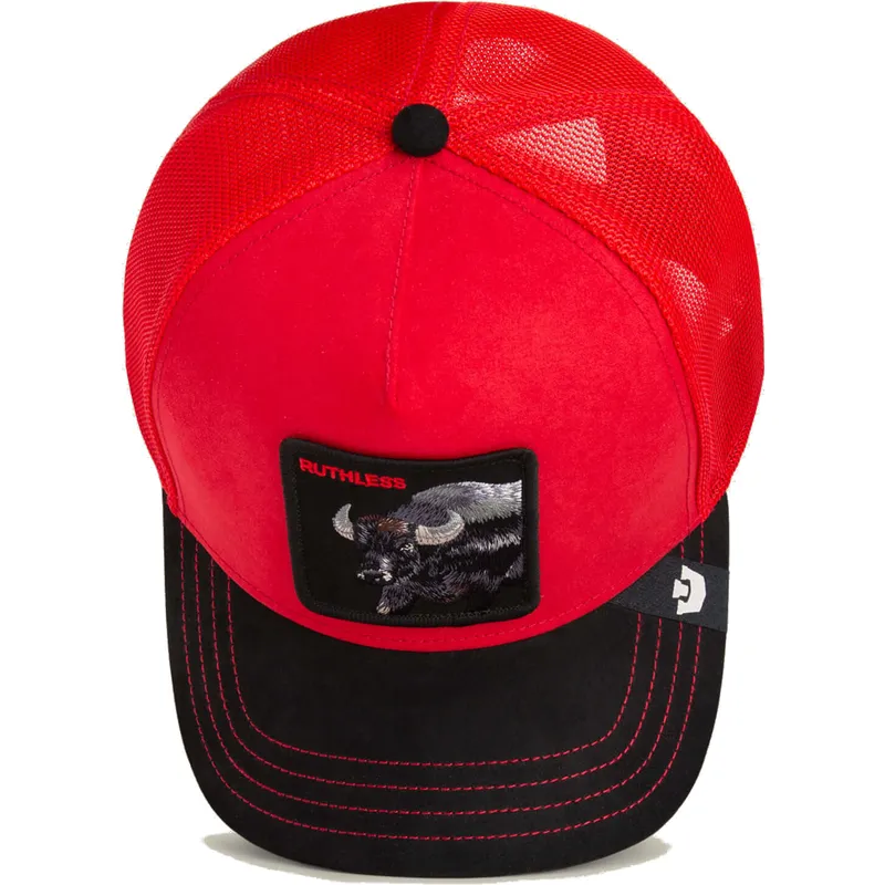 kepure-islenkta-vilkikas-raudona-snapback-bufalo-ruthless-buffalo-suede-the-farm-the-farm-de-goorin-bros