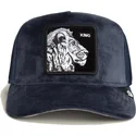 kepure-islenkta-tamsiai-melyna-snapback-king-lion-velour-the-farm-goorin-bros