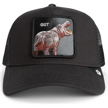 Czarna czapka trucker z hipopotamem Gut Hippo Sport The Farm od Goorin Bros.