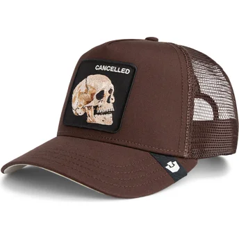 Czapka truckerka brązowa czaszka The Cancelled Skull Grit The Farm od Goorin Bros.