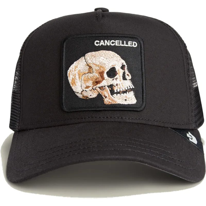 czapka-trucker-czarna-czaszka-the-cancelled-skull-grit-the-farm-od-goorin-bros