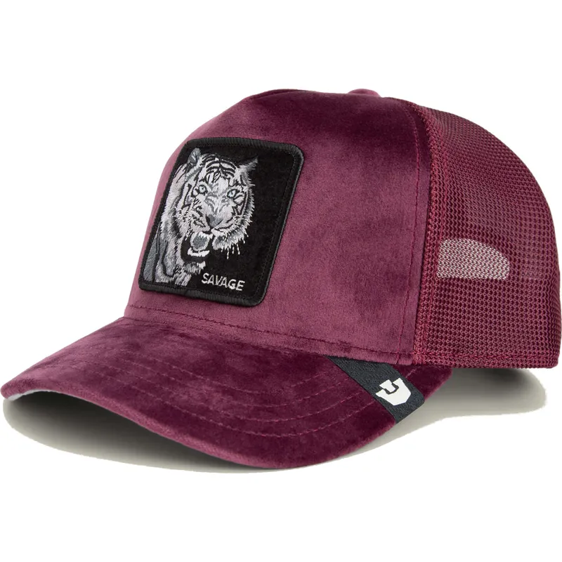 kepure-islenkta-raudona-snapback-savage-tiger-velour-the-farm-goorin-bros